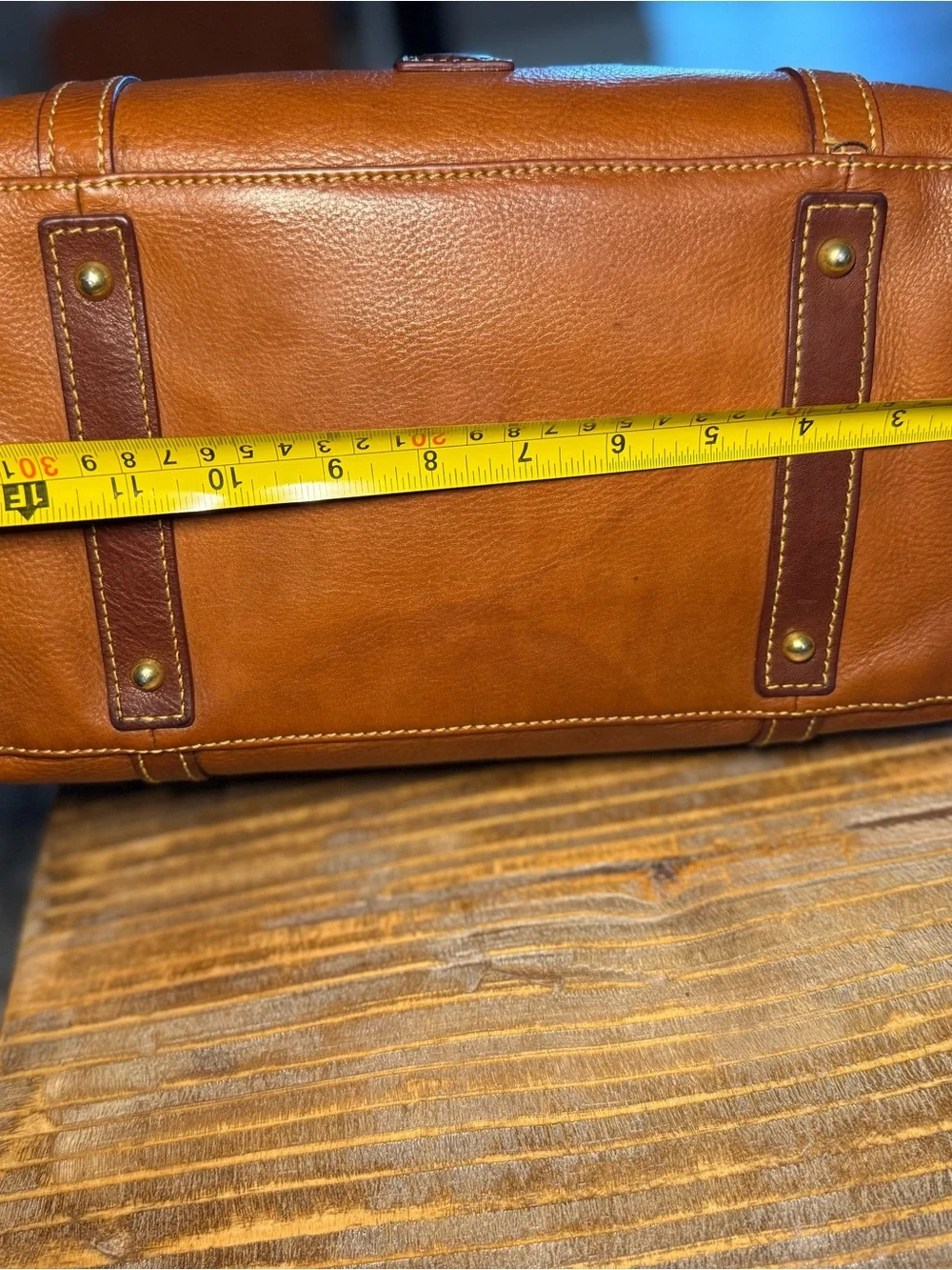 Dooney & Bourke Florentine Leather The Smith Satchel Bag , Tassels, Red Lining - Picture 8 of 15
